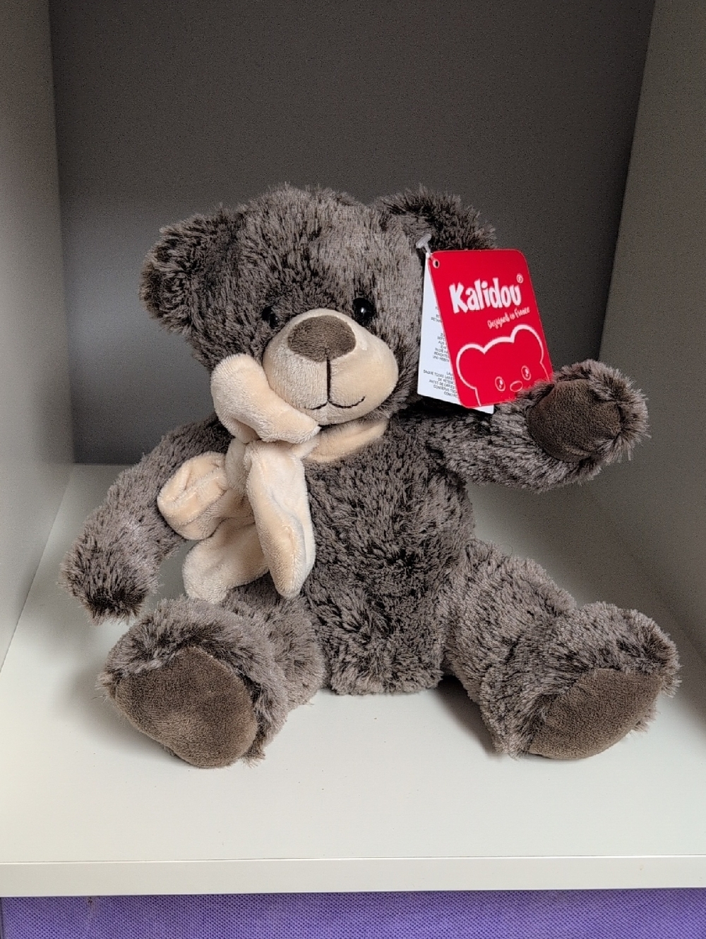 💜2/$20💜 BNWT Brown Teddy Bear Plush With White Bow, 9"